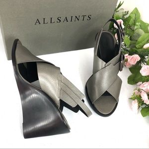 Allsaints made in Brazil dark grey sandals size 40